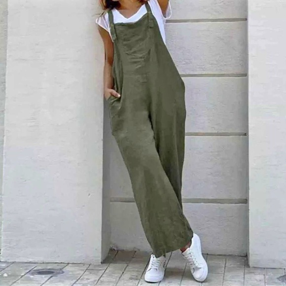 Stretch Linen Overalls. - Picture 1 of 4